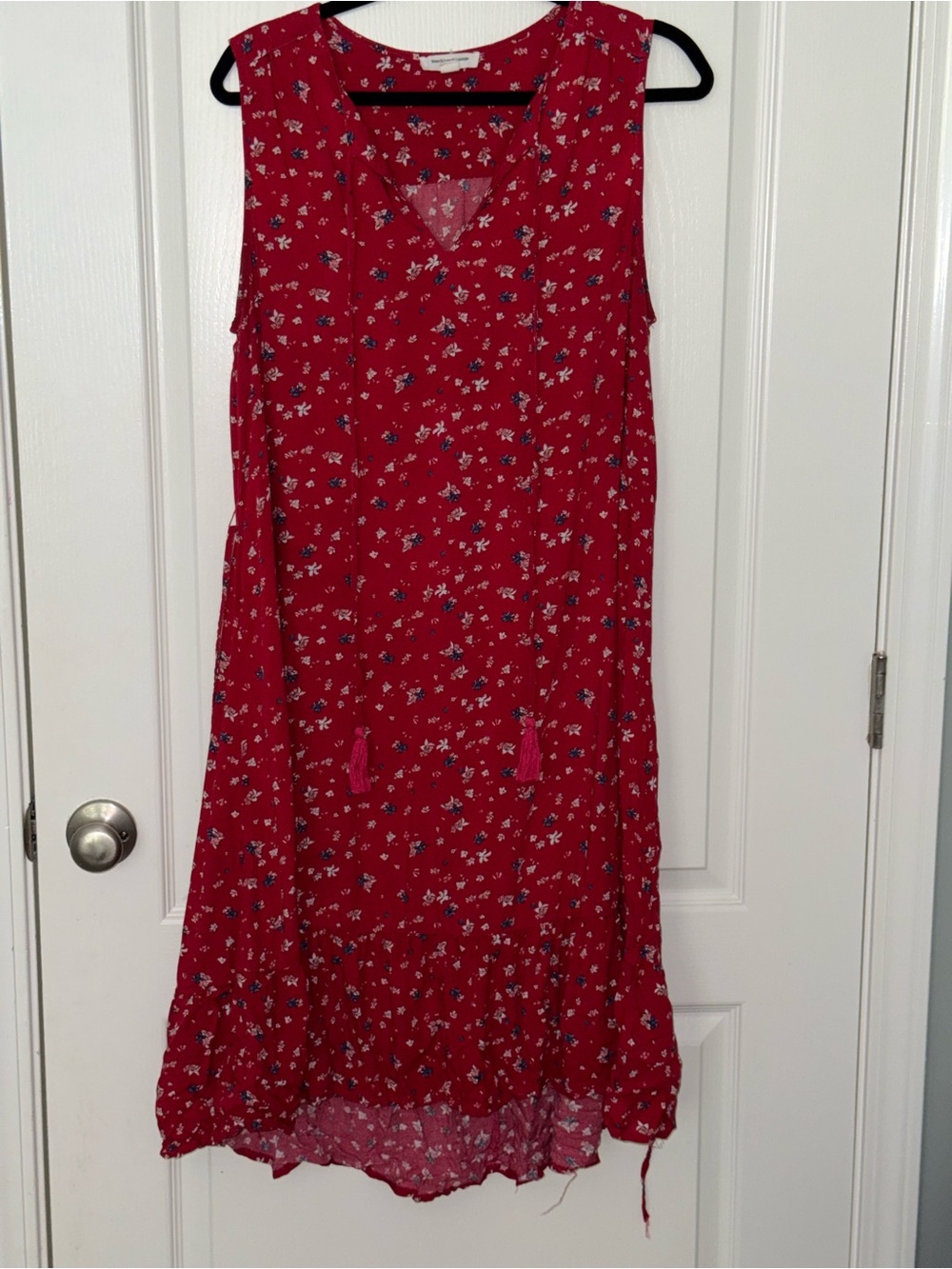 Red Floral Sleeveless Dress